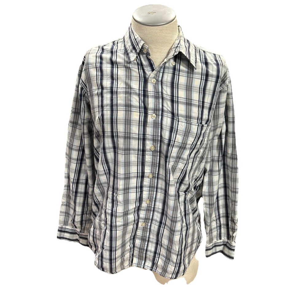 Red Camel Men's Long Sleeve Button Down‎ Shirt Large Plaid